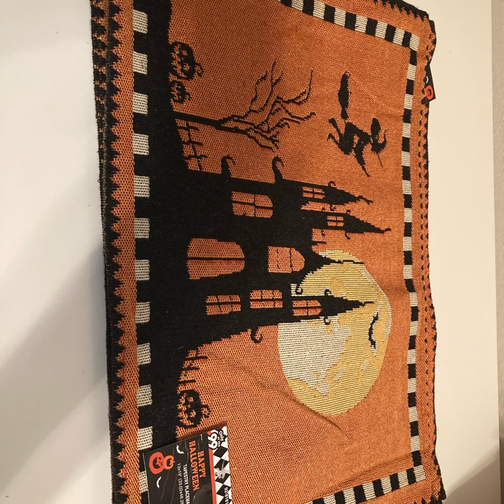 Halloween Haunted House Tapestry Placemat